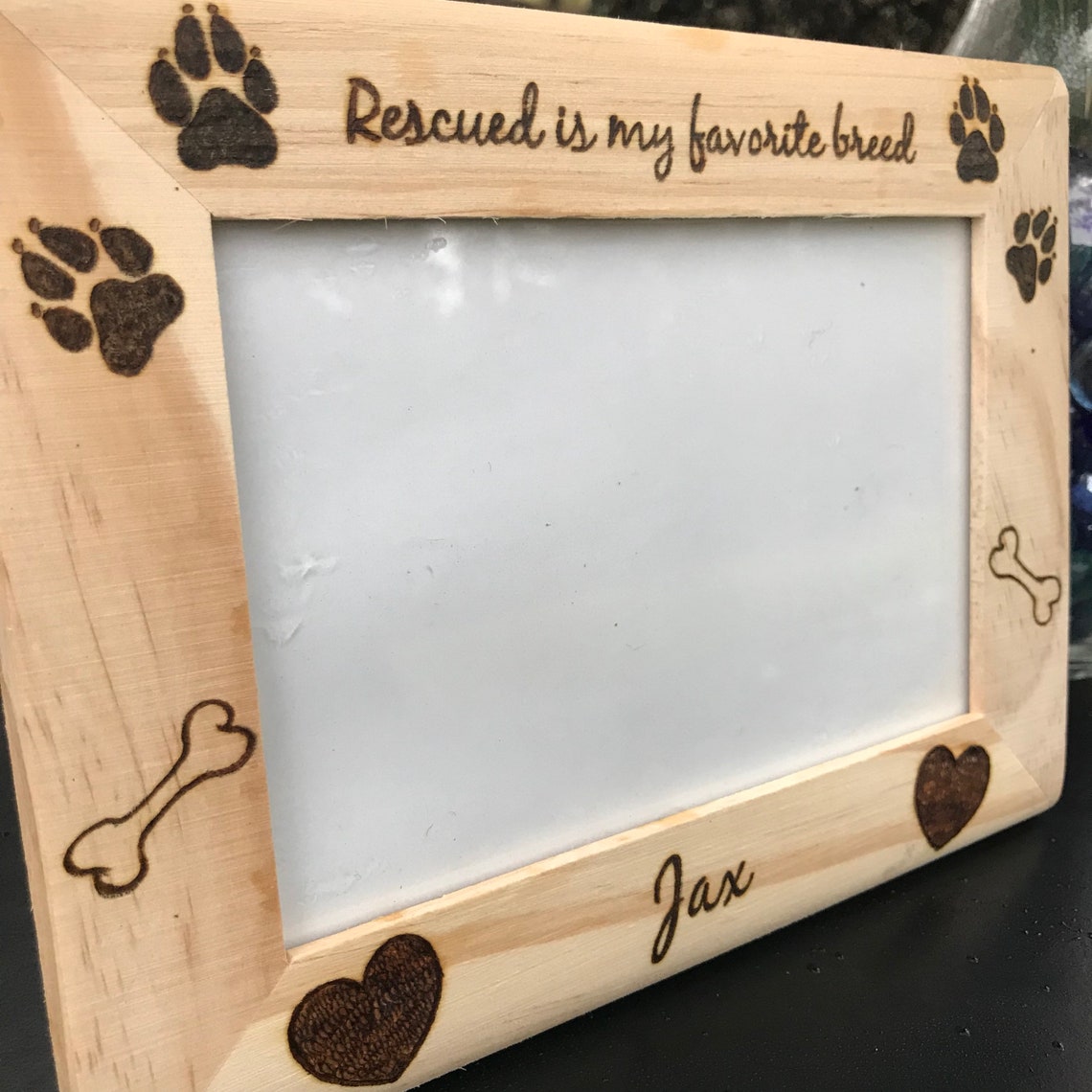 Custom wooden dog photo frame personalized pet frame dog Etsy