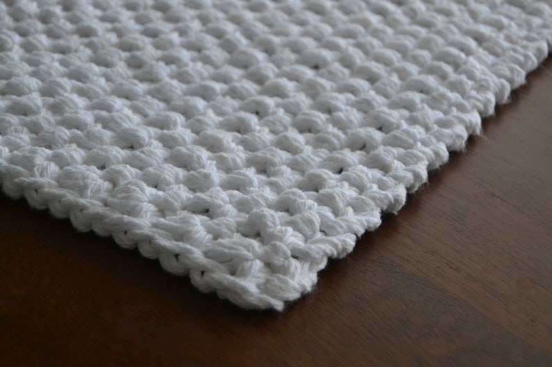 bedroom rug 14 WHITE cotton 24 x 30 Rug with a non-slip pad machine washable and dryable kitchen rug Bath Mat knitted rug