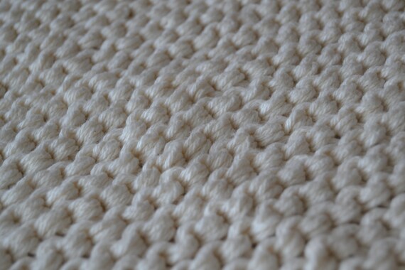 1 2 Ecru Cotton Bath Mat With A Non Slip Pad Kitchen Etsy