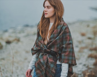 Weathered Hunting Fraser Tartan Outlandish Shawl  *FREE SHIPPING*. Gift Made in Scotland