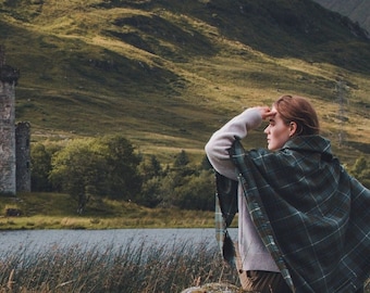 Weathered Douglas Tartan Outlandish Shawl  *FREE SHIPPING*. Gift Made in Scotland