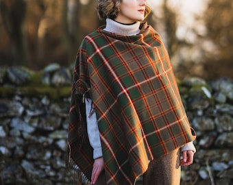 Flodden Tartan Lambswool Poncho. Gift Made in Scotland