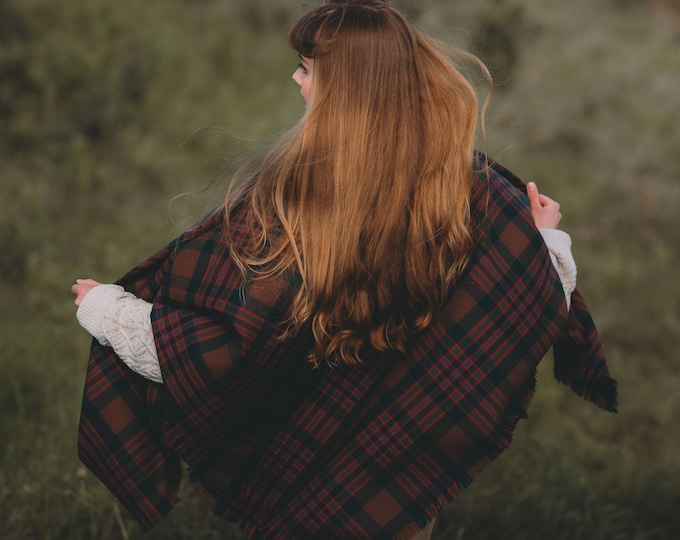 John Muir Way tartan Shawl. Gift Made in Scotland