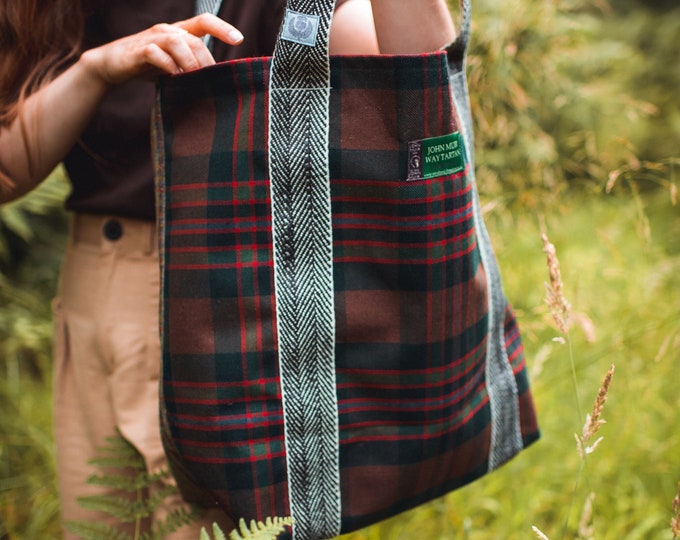 Teasel Oversized Tartan & Tweed Tote Bag with Liberty Fabrics. Gift Made in Scotland