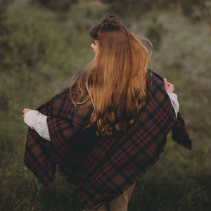 John Muir Way tartan Shawl. Gift Made in Scotland