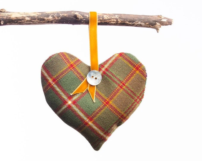 Flodden Tartan Scented Herb Hanging Heart. Gift Made in Scotland
