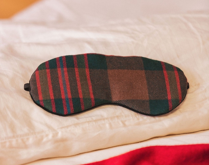 John Muir Way Tartan Scented Herb Eye Mask. Gift Made in Scotland