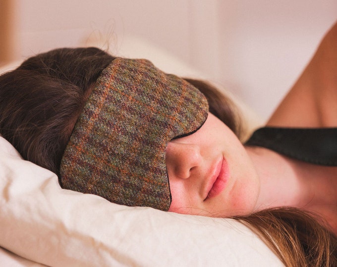 Harmony Tweed Scented Herb Eye Mask. Gift Made in Scotland