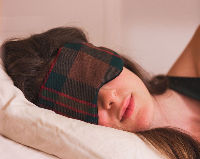 John Muir Way Tartan Scented Herb Eye Mask. Gift Made in Scotland