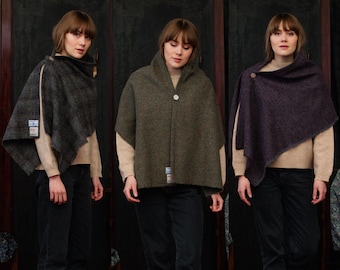 The Carloway - Harris Tweed Fringed Shoulder Wrap. Gift Made in Scotland