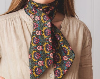 The Loully Skinni Scarf  made with Liberty Fabrics - Original Print Selection. Gift Made in Scotland