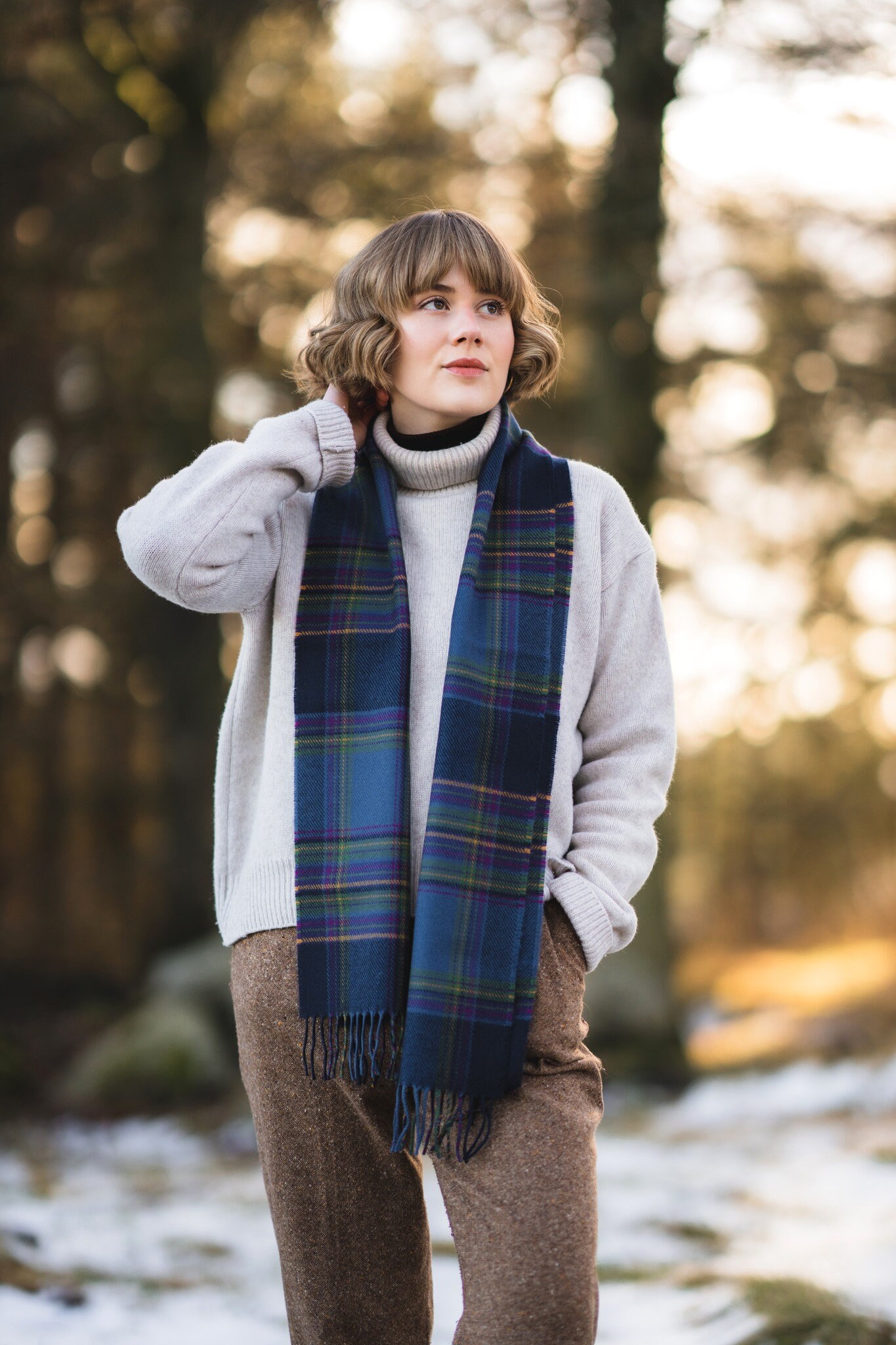 Sciarpa in tartan di lana d'agnello Highland Regalo