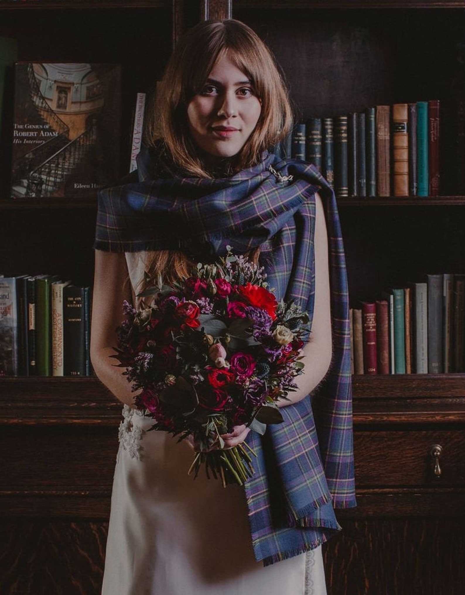 wool tartan shawl