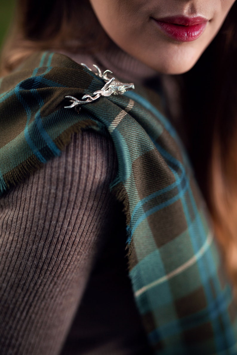 Weathered Douglas Tartan Outlandish Cowl Wrap Scarf. Gift Made in Scotland image 6