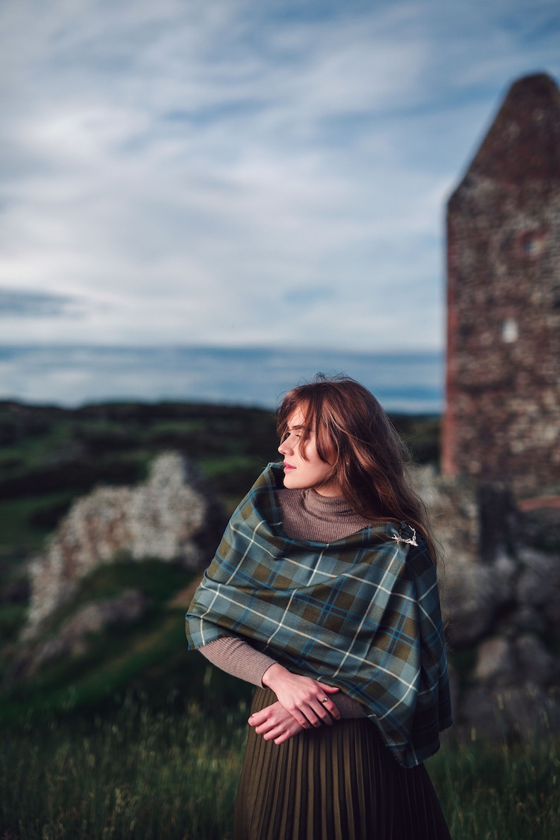 Weathered Douglas Tartan Outlandish Cowl Wrap Scarf. Gift Made in Scotland image 7