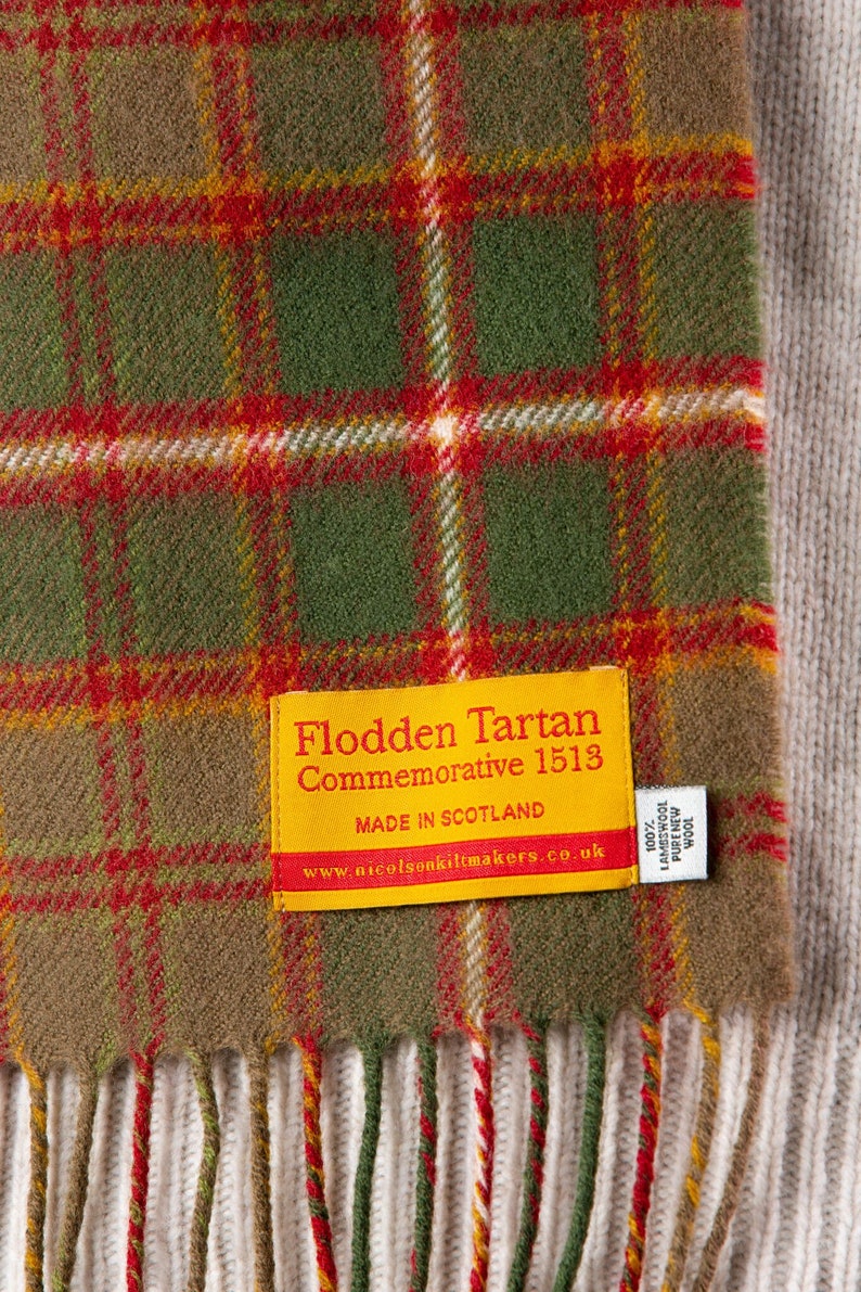 Lambswool Flodden Commemorative Tartan Scarf. Gift Made in Scotland image 8