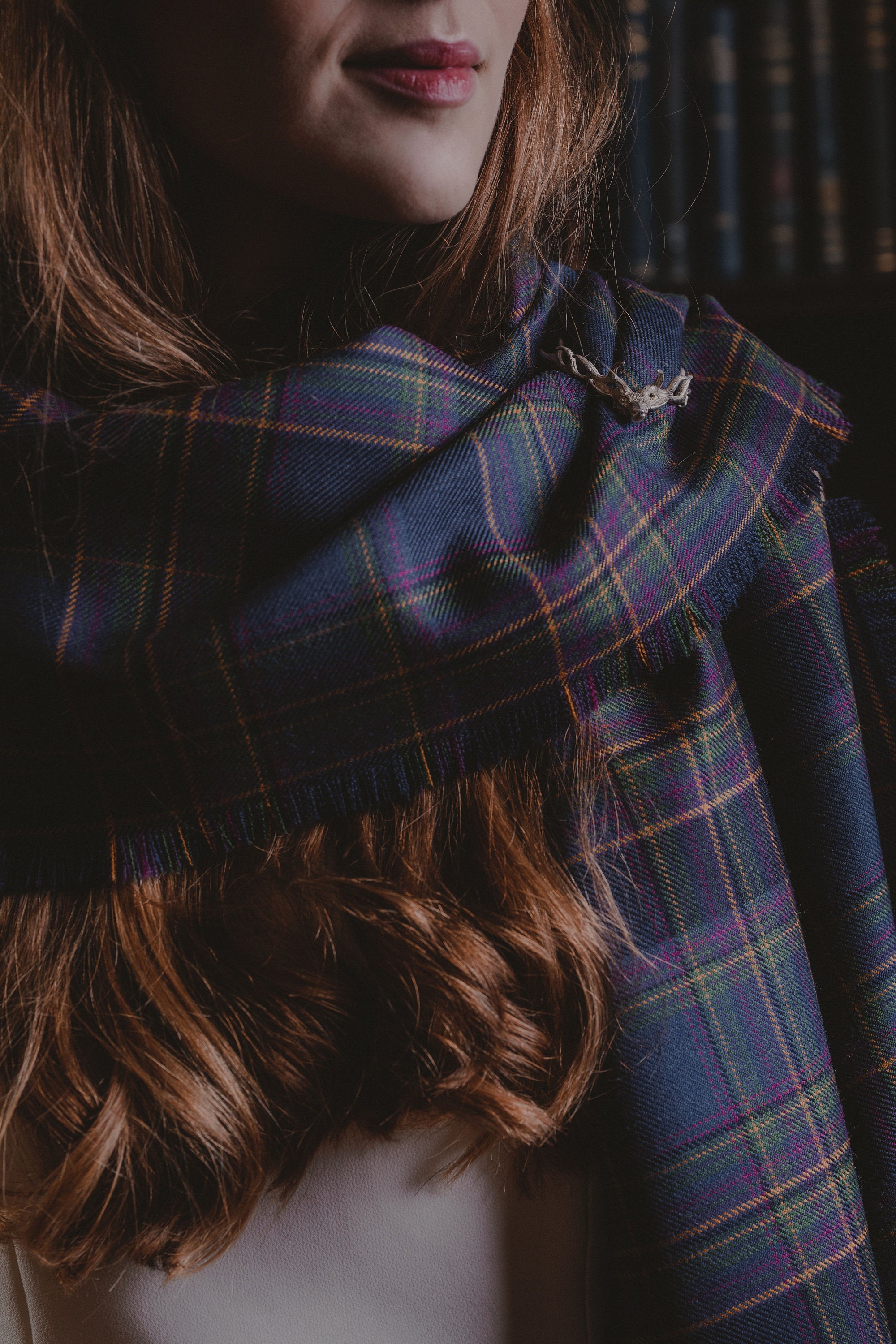 wool tartan shawl