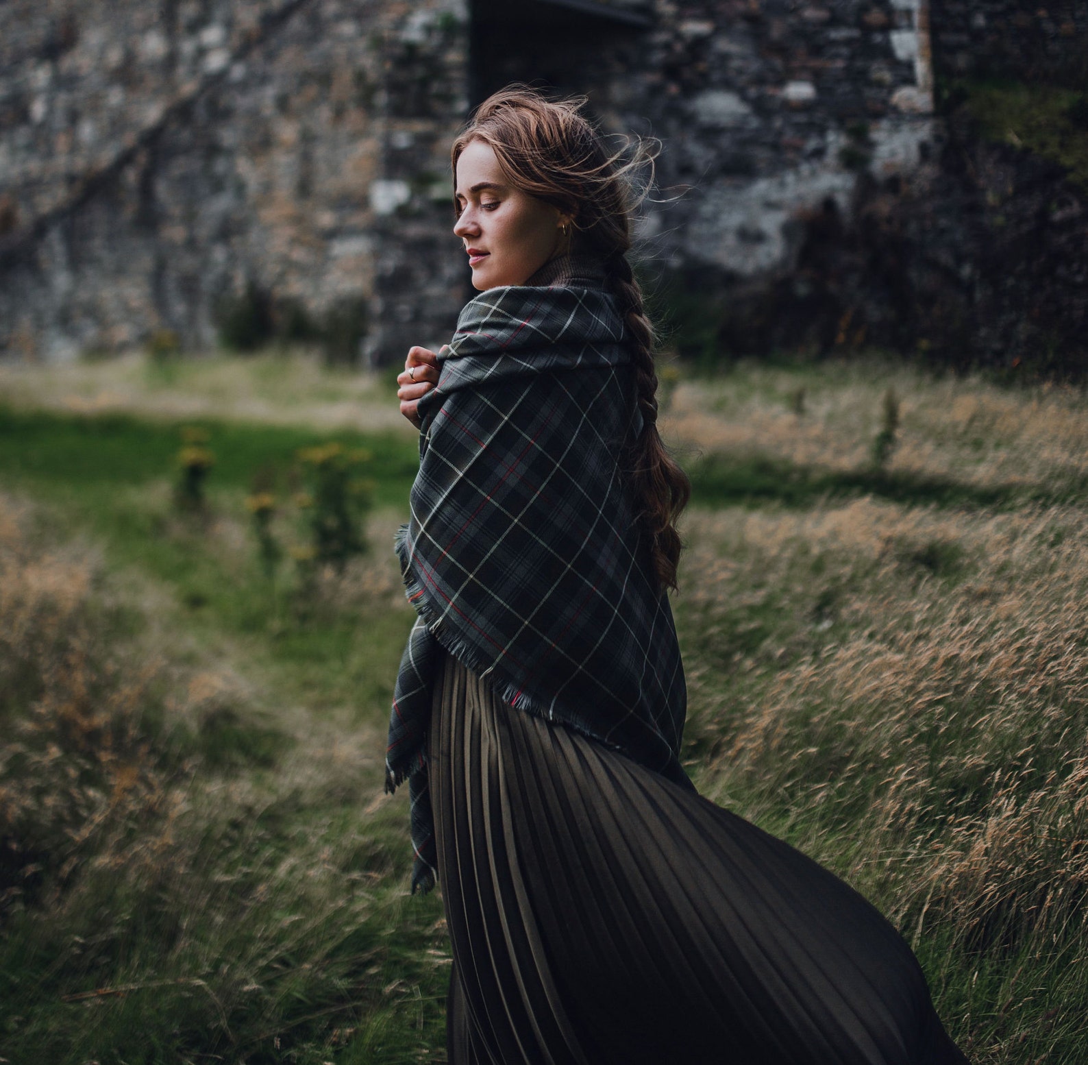 MacKenzie Weathered Tartan Crest Umbrella main image 1