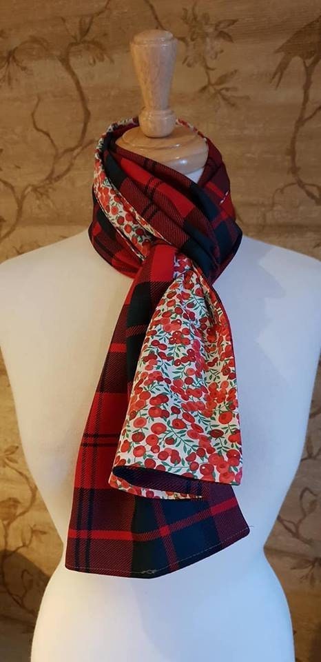 Dunbar Tartan Long Scarf Liberty Print Lining