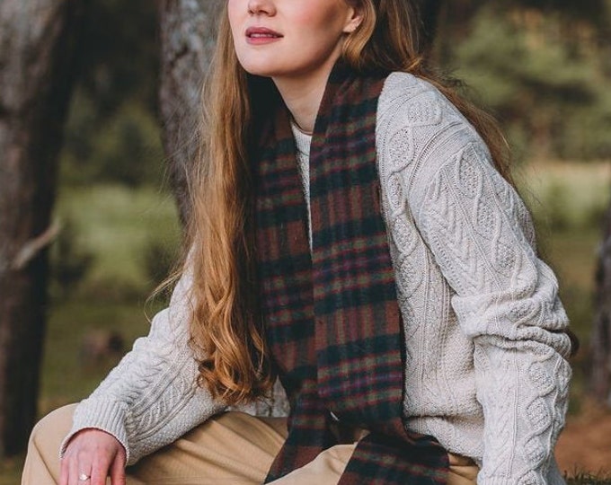 Lambswool John Muir Way Tartan Scarf. Gift Made in Scotland