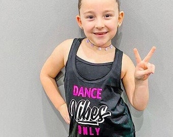 Dancewear For Girls, Girls Dance Vibes Frayed Tank Top, Ballet Tank, Practice Clothing, Dance Team Photoshoot,  Gift for Dancer