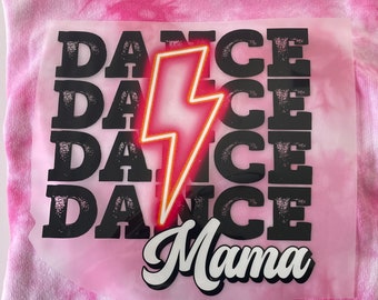 Dance Mama Pink Tie Dye Sweatshirt, Dance Mom Sweatshirt, Vintage Style Custom Pullover, Nationals Top For Dance Mom