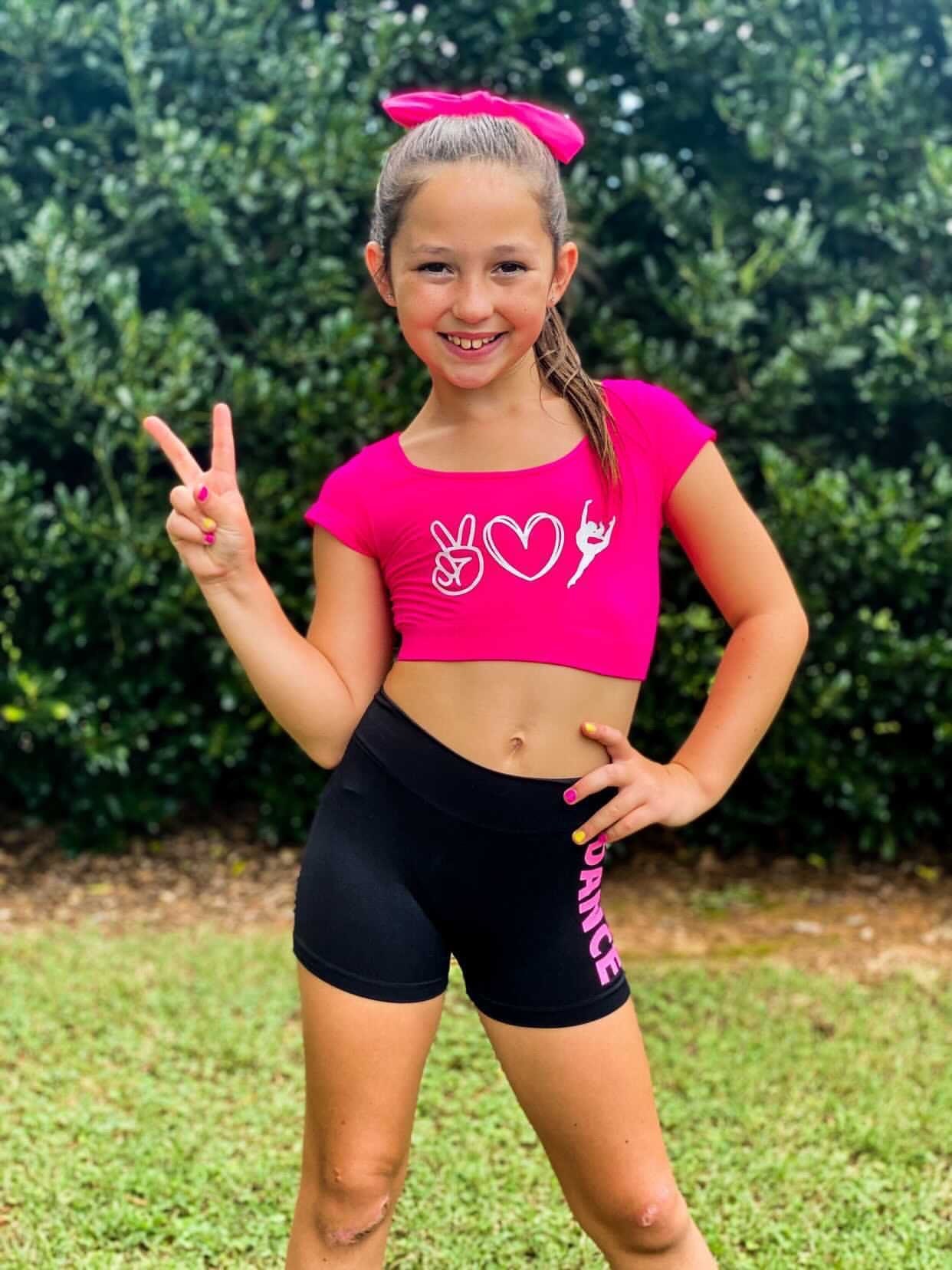 Girls Casual Crop Top for Dance Dancer Gift Peace Love & Etsy