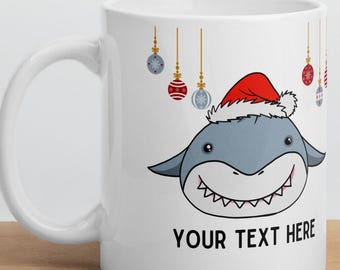 Personalized Christmas Shark Mug, Shark Lover Gift