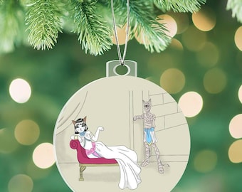 Egyptian Cat & Mummy Acrylic Ornament