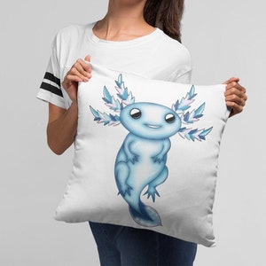 Icy Axolotl Spun Polyester Square Pillow