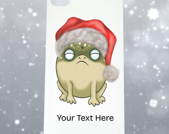 Personalized Funny Christmas Gift: Grumpy Frog Ornament - Eco-Friendly Upcycled Phone Insert