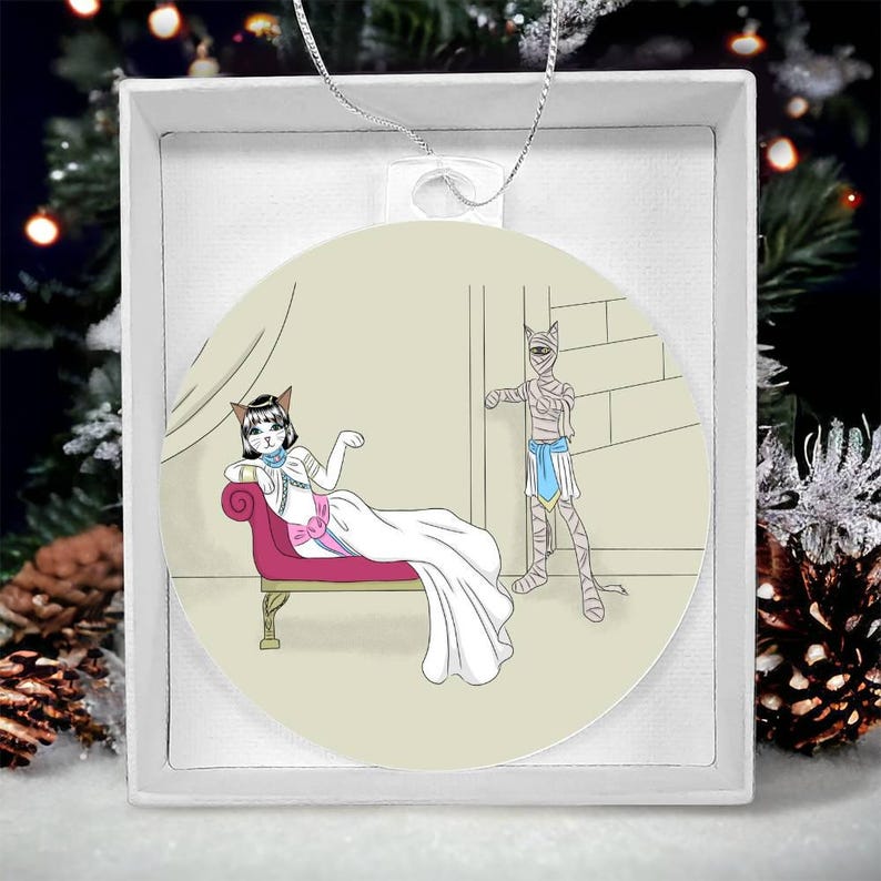 Egyptian Cat & Mummy Acrylic Ornament image 6