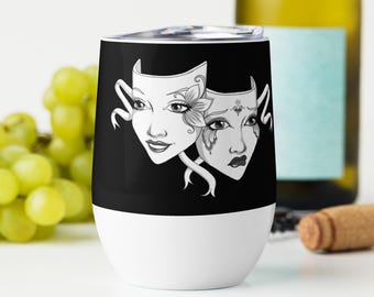 Theatre Mask Wine Tumbler