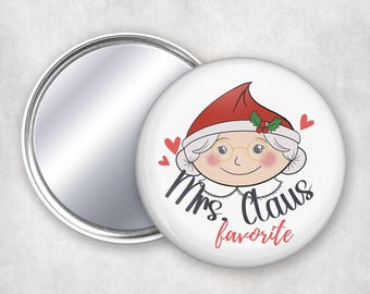 Mrs. Claus 'Favorite' Pocket Mirror - Christmas Stocking Stuffer- Set of Six