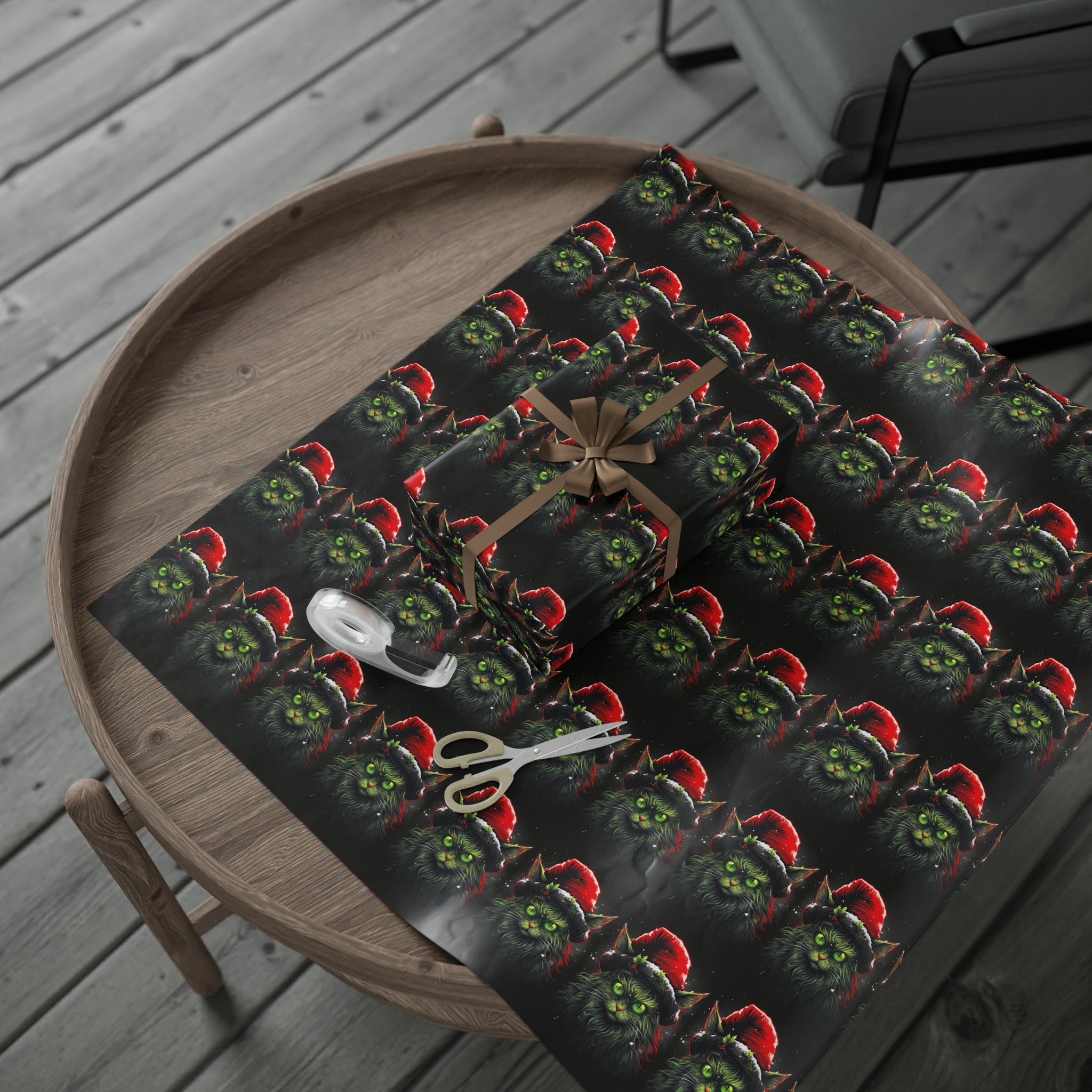 Krampus Cat Unique Wrapping Paper High-quality Fine Art Paper Gift Wrap ...
