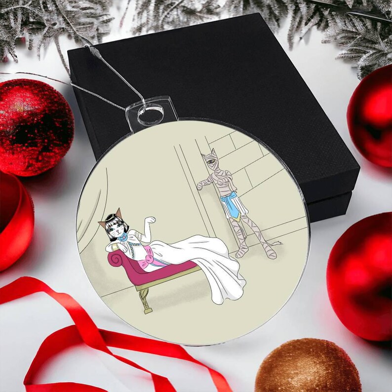 Egyptian Cat & Mummy Acrylic Ornament Acrylic Ornament with Gift Box