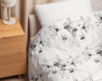 Ultra-Soft Theatre Mask Comforter - Cozy & Lightweight for Warmth on Lazy Mornings