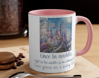 Mosaic Castle Fairy Tale Love Mug, Anniversary Gift for Girlfriend, Soulmate Gift