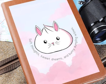 Bunny Dumpling Journal, Kawaii Self Care Notebook, Soft Diary, Cute Writing Planner