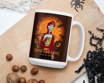 Movie Zombie Usher Halloween Mug | Spooky Horror Coffee Mug