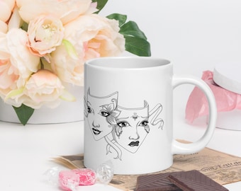Theatre Mask Mug Glossy Mug