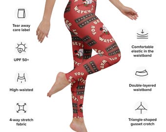 Zombie Snowman Yoga Leggings | Four-Way Stretch Microfiber | Raised Waistband |  No Pockets