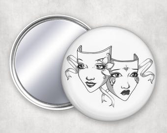 Drama Mask Pocket Mirror - 2.25" Compact Mirror - Set of 6