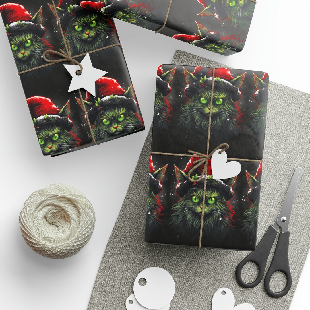 Krampus Cat Unique Wrapping Paper High-quality Fine Art Paper Gift Wrap ...