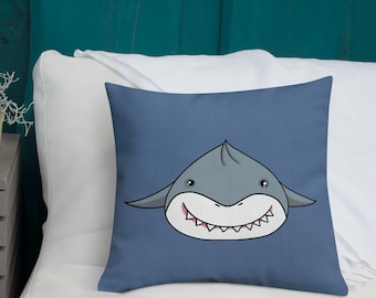 Shark Dumpling Pillow with Linen Feel Case