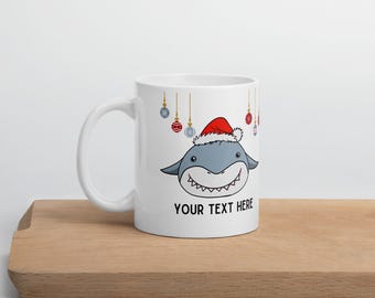 Personalized Christmas Shark Mug, Shark Lover Gift