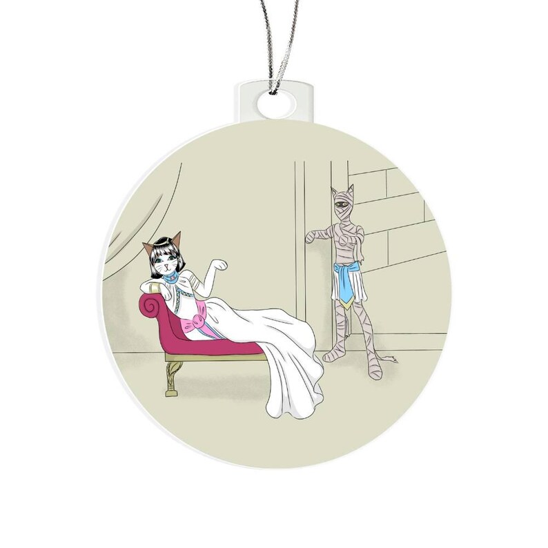 Egyptian Cat & Mummy Acrylic Ornament Acrylic Ornament