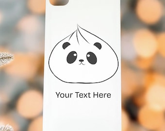 Personalized Panda Dumpling –Upcycled Cellphone Insert Magnet or Ornament – Eco Gift – Custom Name Ornament