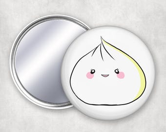 Cute Dumpling Pocket Mirror Set of 12, Kawaii Compact Mirror 2.25”, Small Travel Mirror, Gift for Friends, Party Favor, Cute Desk Accessory