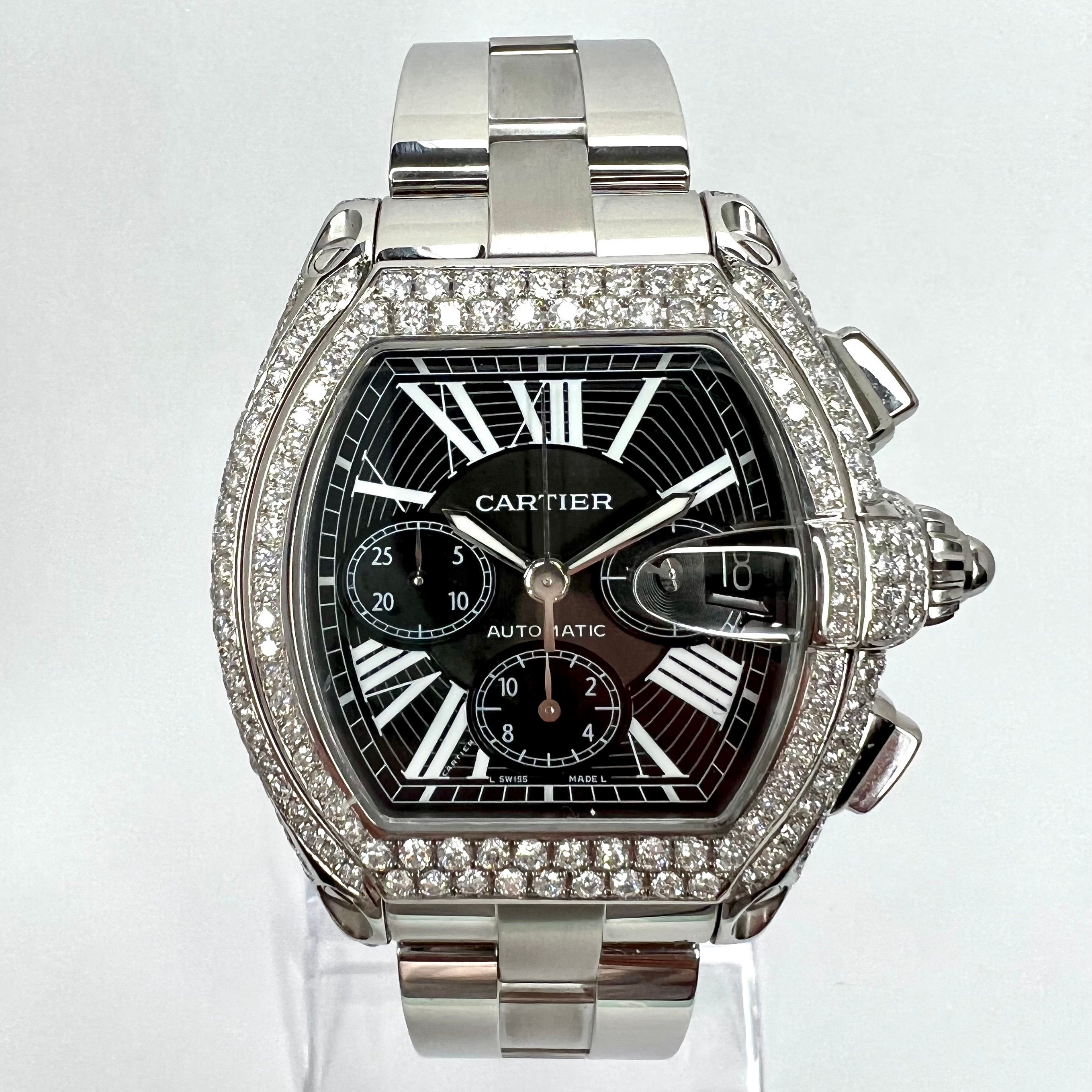 CARTIER ROADSTER 2618 Automatic 42mm Steel 5.5TCW Diamond | Etsy Australia